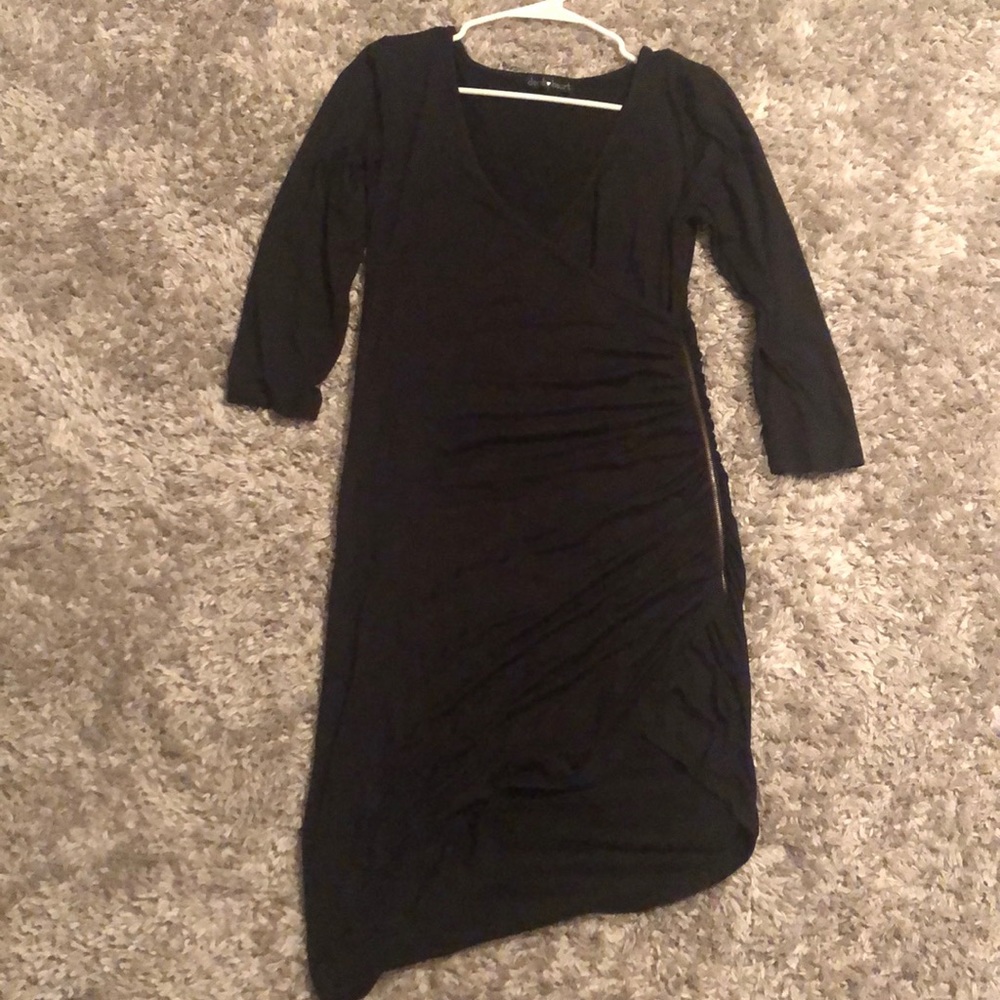 Black dress with quarter sleeves